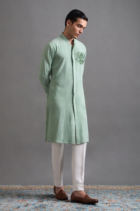 Buy Gargee Designers Ivory Dupion Embroidery Mint Majesty Jacket Kurta Set Online at Aza Fashions Buy_Gargee Designers_Ivory Dupion Embroidery Mint Majesty Jacket Kurta Set _Online_at_Aza_Fashions