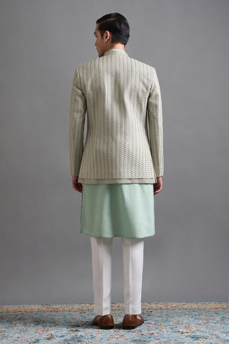 Gargee Designers Mint Majesty Jacket Kurta Set