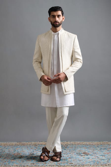 Gargee Designers Ivory Radiance Jacket Kurta Set
