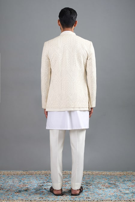 Gargee Designers Ivory Radiance Jacket Kurta Set