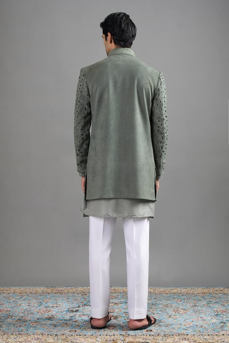 Gargee Designers Vana Cutwork Jacket & Kurta Set