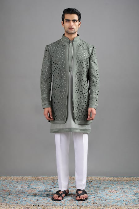 Gargee Designers Vana Cutwork Jacket & Kurta Set