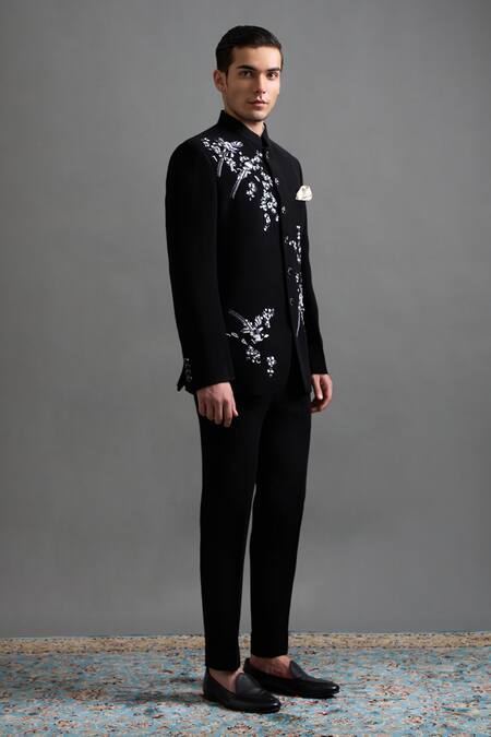 Buy Gargee Designers Black Polyester Embroidery Neelkamal Jodhpuri Pant Set Online at Aza Fashions Buy_Gargee Designers_Black Polyester Embroidery Neelkamal Jodhpuri Pant Set _Online_at_Aza_Fashions