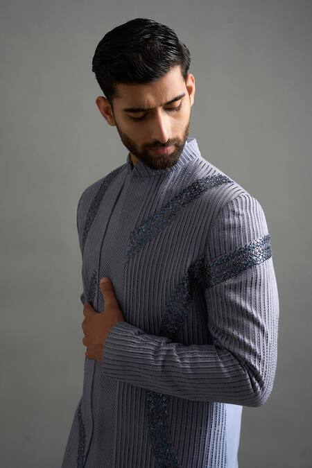 Gargee Designers Gray Beads Aarohan Embroidered Bandhgala And Pant Set Online at Aza Fashions Gargee Designers_Gray Beads Aarohan Embroidered Bandhgala And Pant Set _Online_at_Aza_Fashions