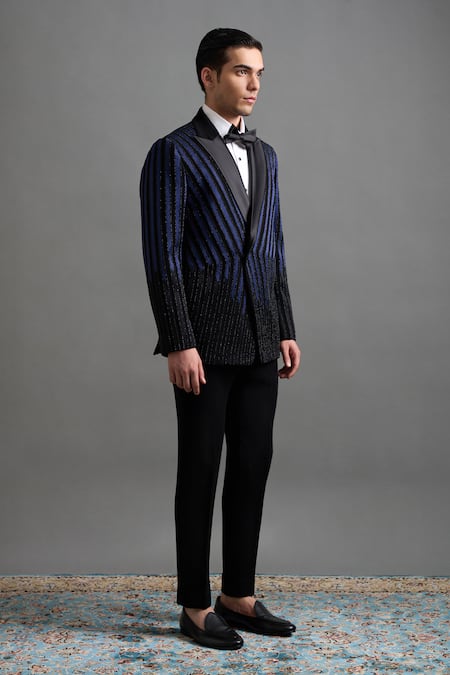 Buy Gargee Designers Black Polyester Embroidery, Sequins Neelaya Tuxedo Pant Set Online at Aza Fashions Buy_Gargee Designers_Black Polyester Embroidery, Sequins Neelaya Tuxedo Pant Set _Online_at_Aza_Fashions