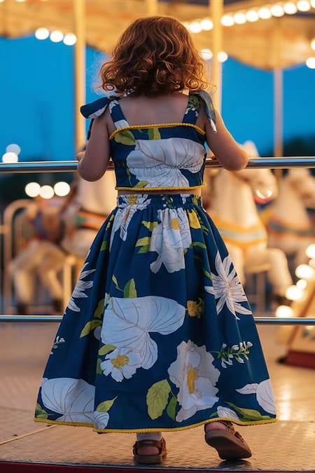 Fayon Kids Floral Printed Top With Lehenga 