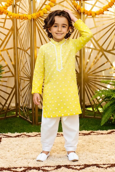 Fayon Kids Ombre Embroidered Kurta With Salwar