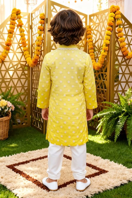 Fayon Kids Ombre Embroidered Kurta With Salwar