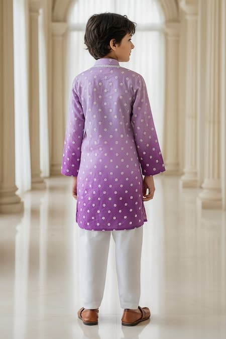 Fayon Kids Ombre Embroidered Kurta With Salwar