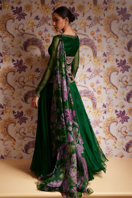 Mahima Mahajan Zerina Embroidered Anarkali With Corset Belt 