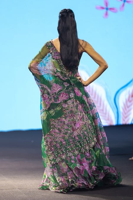 Mahima Mahajan Busra Floral Print Corset Lehenga Set 