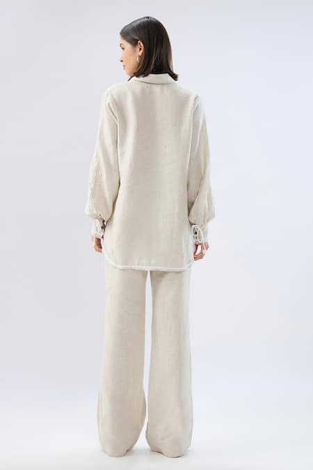 Raw & Rustic By Niti Bothra Linen Shirt & Pant Set  