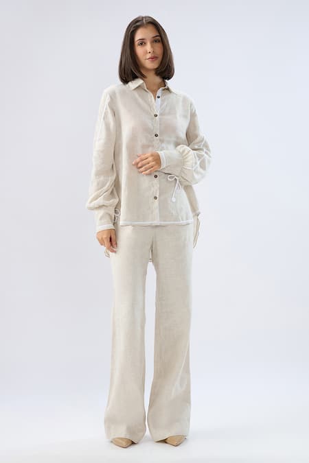 Raw & Rustic By Niti Bothra Linen Shirt & Pant Set  