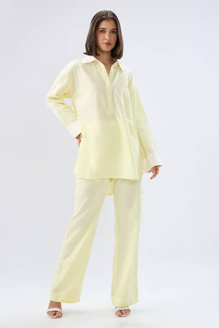 Raw & Rustic By Niti Bothra Collared Top With Pant 