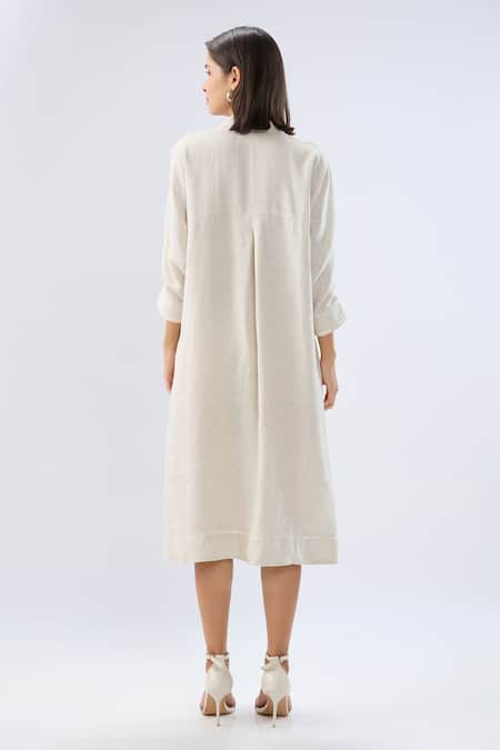 Raw & Rustic By Niti Bothra Lace Trim Yoke Dress 