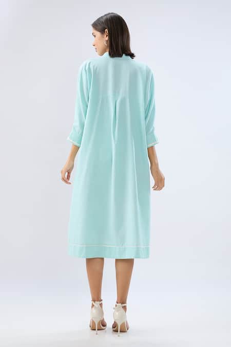 Raw & Rustic By Niti Bothra Lace Trim Yoke Dress 