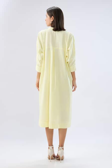 Raw & Rustic By Niti Bothra Linen V-Neck Midi Dress  