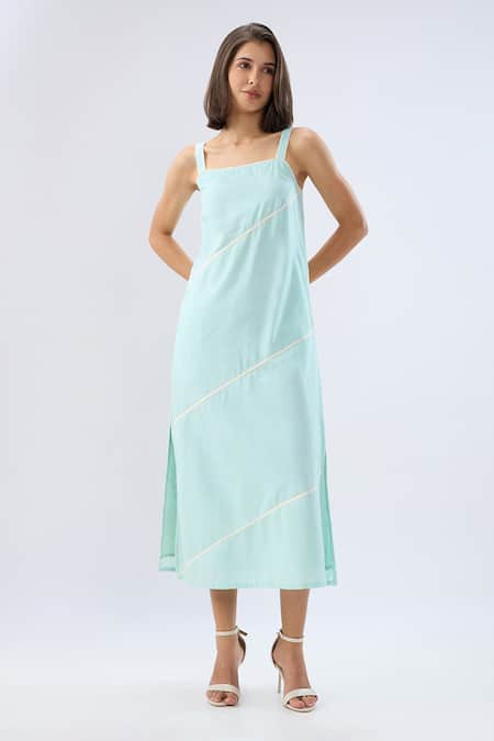 Raw & Rustic By Niti Bothra Linen Strappy Midi Dress  