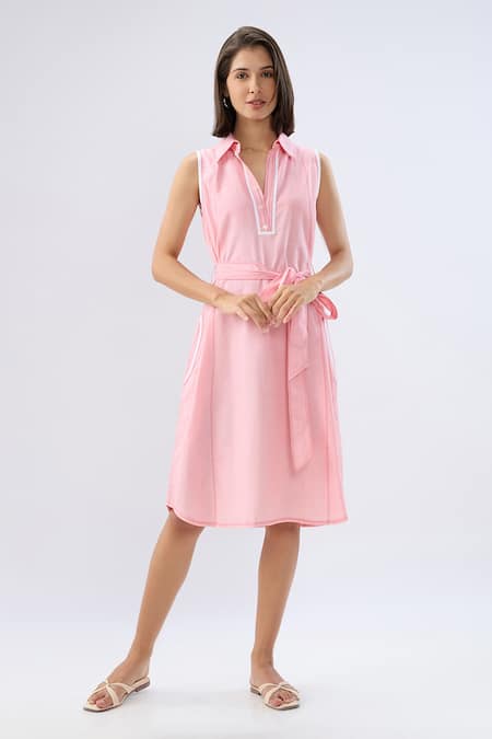 Raw & Rustic By Niti Bothra Sleeveless Collared Midi Dress  