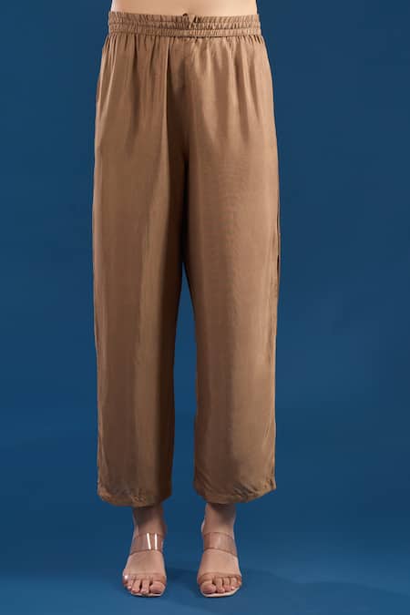 Shop Samyukta Singhania Brown Silk, Shantoon, Chiffon Embroidery, Sequins, Lace Thread And Kurta Set Online at Aza Fashions Shop_Samyukta Singhania_Brown Silk, Shantoon, Chiffon Embroidery, Sequins, Lace Thread And Kurta Set _Online_at_Aza_Fashions