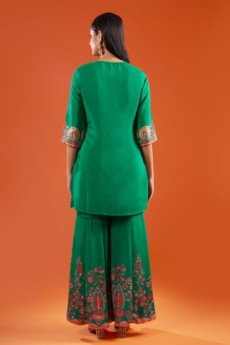 Samyukta Singhania Printed & Embroidered Kurta Sharara Set