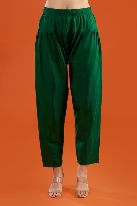 Samyukta Singhania Green Silk, Shantoon, Chiffon Embroidery, Beads, Lace Round Neck Anarkali Set Online at Aza Fashions Samyukta Singhania_Green Silk, Shantoon, Chiffon Embroidery, Beads, Lace Round Neck Anarkali Set _Online_at_Aza_Fashions