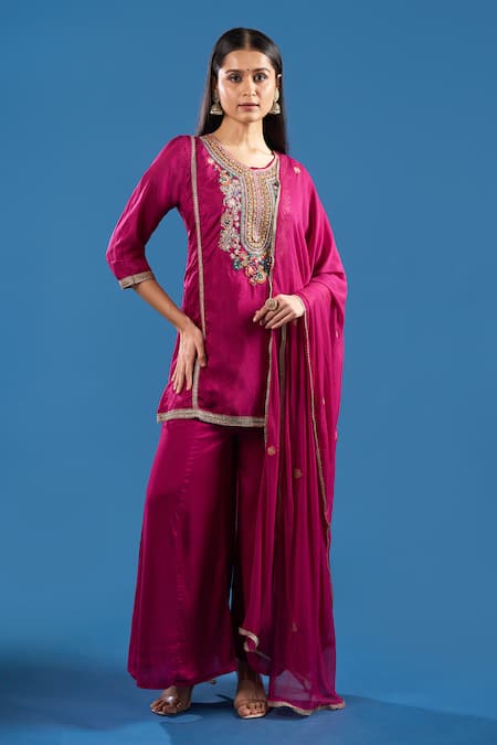 Samyukta Singhania Thread & Sequin Embroidered Kurta Sharara Set