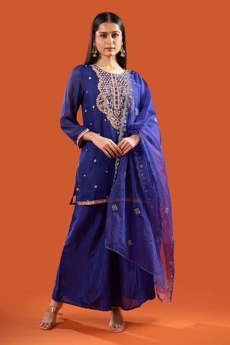 Samyukta Singhania Zari Dori Embroidered Kurta Sharara Set