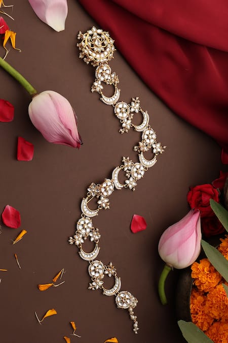 Swabhimann Kundan & Pearl Embellished Braid Pin 