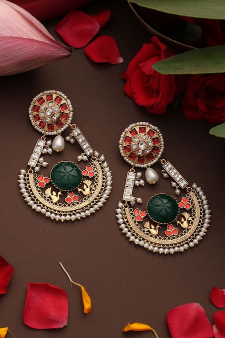 Swabhimann Embellished Chandbali Earrings  