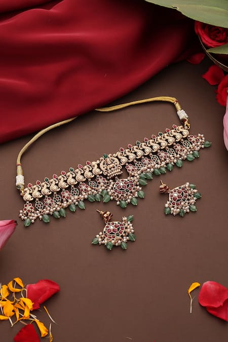 Swabhimann Temple Motif Choker Set 
