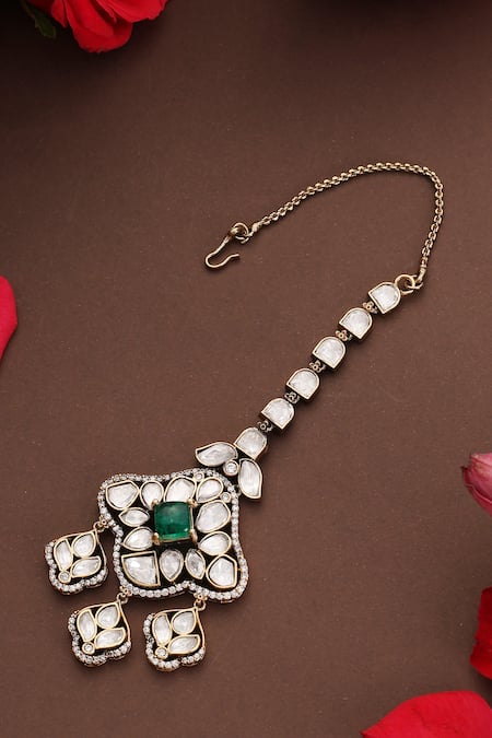 Swabhimann Kundan & Gemstone Embellished Maangtikka 