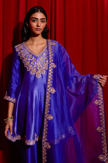 Vinita Bhansali Purple , Organza Embroidery, Sequins, Gota Patti, Aavya Anarkali Set at Aza Fashions Vinita Bhansali_Purple , Organza Embroidery, Sequins, Gota Patti, Aavya Anarkali Set _at_Aza_Fashions