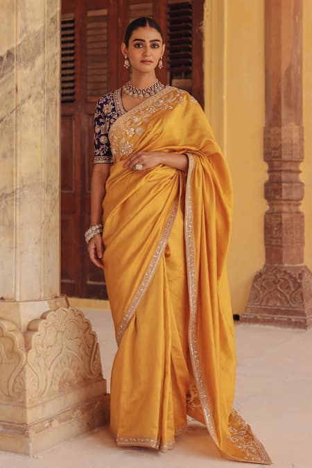 Vinita Bhansali Aarna Hand Embroidered Saree With Blouse 