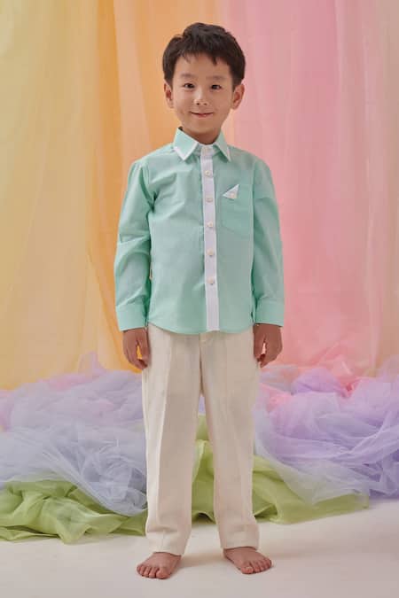 Buy_Littleens_Mint Cotton Furin Summer Sea Green Shirt 