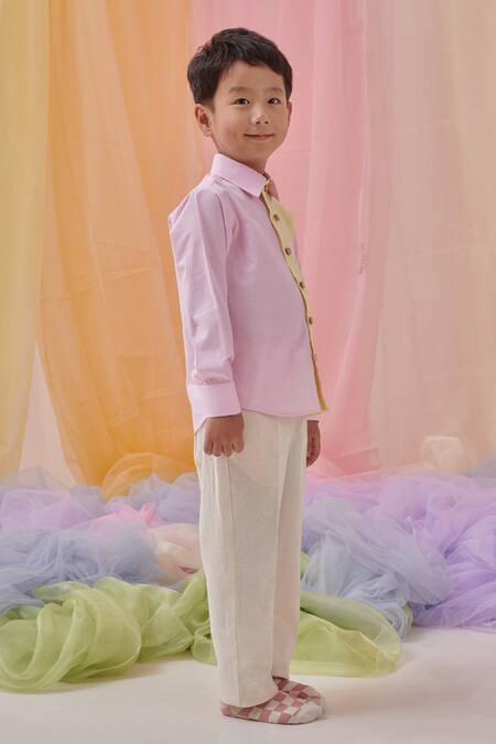 Littleens_Pink Cotton Cosmo The Brighter Shirt _Online_at_Aza_Fashions