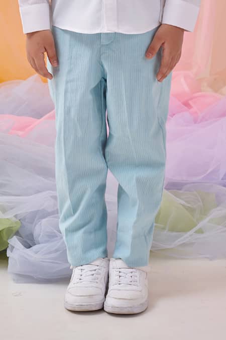 Littleens_White Cotton Otis The Wealthy Shirt _Online_at_Aza_Fashions