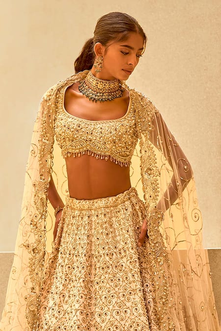 Tamanna Punjabi Kapoor Embroidered Ombre Raw Silk Lehenga Set 