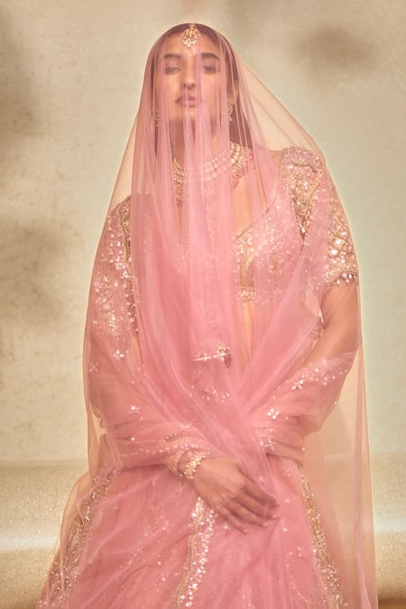 Buy Tamanna Punjabi Kapoor Pink Organza Sequins, Stones, Zari, Beads, Embroidery Embellished Lehenga Set Online at Aza Fashions Buy_Tamanna Punjabi Kapoor_Pink Organza Sequins, Stones, Zari, Beads, Embroidery Embellished Lehenga Set _Online_at_Aza_Fashions