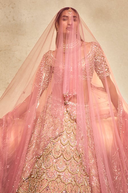 Shop Tamanna Punjabi Kapoor Pink Organza Sequins, Stones, Zari, Beads, Embroidery Embellished Lehenga Set Online at Aza Fashions Shop_Tamanna Punjabi Kapoor_Pink Organza Sequins, Stones, Zari, Beads, Embroidery Embellished Lehenga Set _Online_at_Aza_Fashions