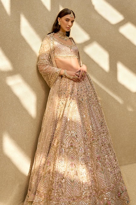 Buy Tamanna Punjabi Kapoor Pink Silk, Shantoon, Net Embroidery, Mirrors, Sequins, Embellished Lehenga Set Online at Aza Fashions Buy_Tamanna Punjabi Kapoor_Pink Silk, Shantoon, Net Embroidery, Mirrors, Sequins, Embellished Lehenga Set _Online_at_Aza_Fashions