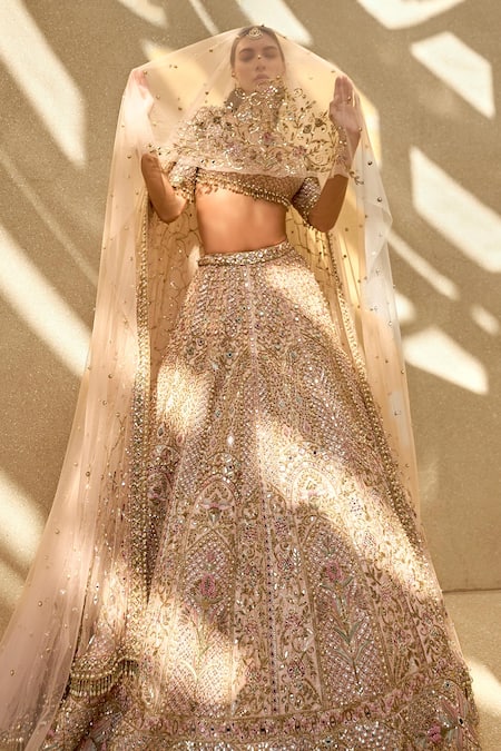 Shop Tamanna Punjabi Kapoor Pink Silk, Shantoon, Net Embroidery, Mirrors, Sequins, Embellished Lehenga Set Online at Aza Fashions Shop_Tamanna Punjabi Kapoor_Pink Silk, Shantoon, Net Embroidery, Mirrors, Sequins, Embellished Lehenga Set _Online_at_Aza_Fashions