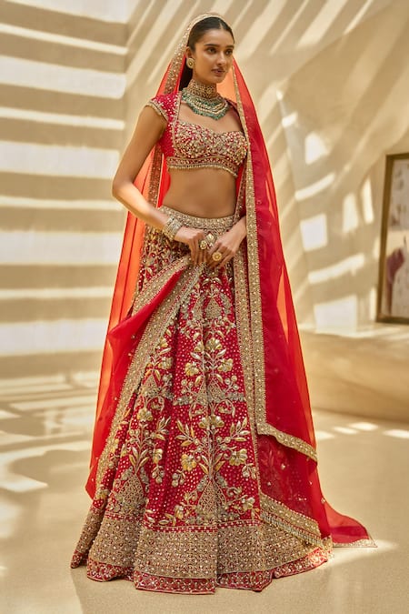 Tamanna Punjabi Kapoor Floral Embroidered Bridal Lehenga Set 