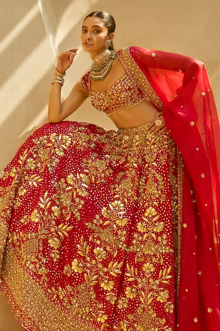 Tamanna Punjabi Kapoor Floral Embroidered Bridal Lehenga Set 