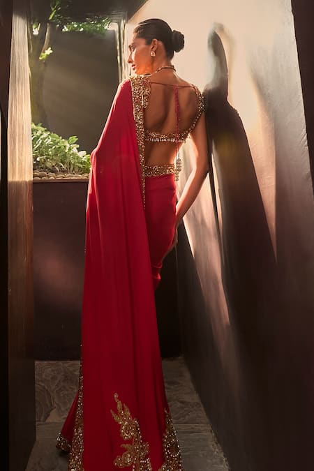 Tamanna Punjabi Kapoor Embellished Saree With Blouse 