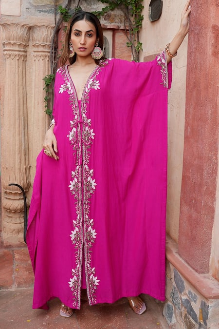 Nazar By Indu Pearl Embroidered Kaftan