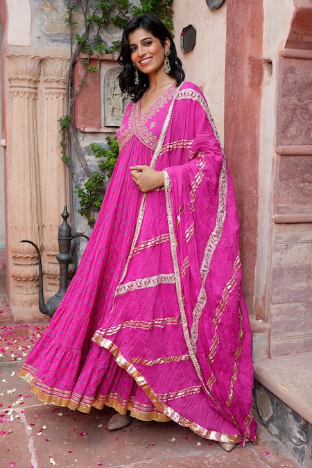 Nazar By Indu Gota Embroidered Anarkali With Dupatta