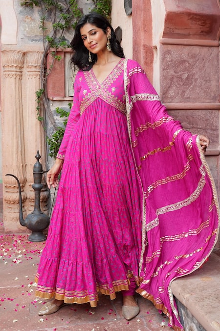 Nazar By Indu Gota Embroidered Anarkali With Dupatta