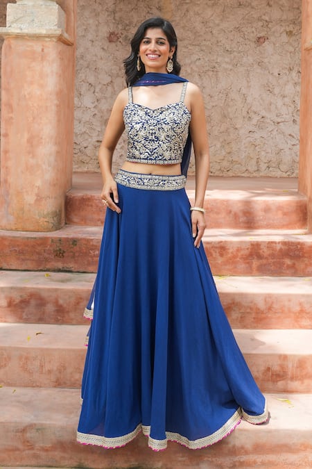 Nazar By Indu Embroidered Corset Lehenga Set