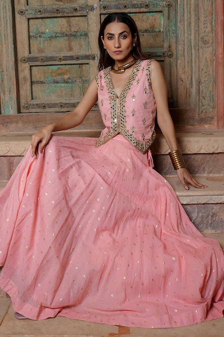Nazar By Indu Mirror & Zari Embroidered Lehenga Set